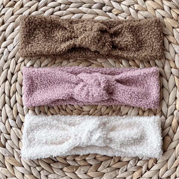Teddy Bouclé fabric Soft top knot headband