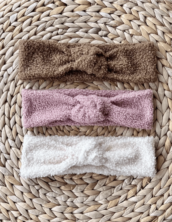 Teddy Bouclé fabric Soft top knot headband