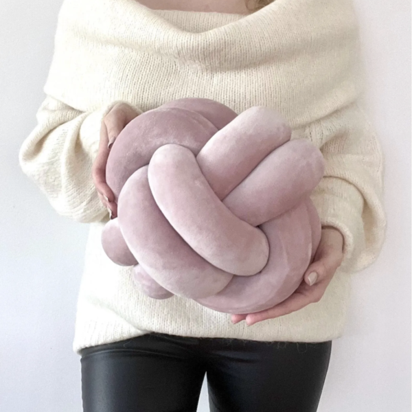 Velvet Ball Knot Pillow